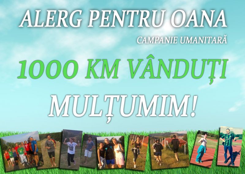 1000km vanduti campania umanitară alerg pentru oana